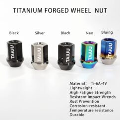 WHEEL NUT OF TITANIUM M12X1.5, M12X1.25,M14X1.5 CLOSED END SHORT SUIT TO HONDA TOYOTA FORD LEXUS MUSTANG TESLA MAZDA ATS