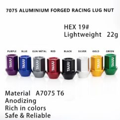 7075 Aluminium Forged Open Racing wheel lug nut M12X1.5 M12X1.25 M14X1.5 Suit To Toyota Lexus Honda Nissan Ford Cadillac Kia