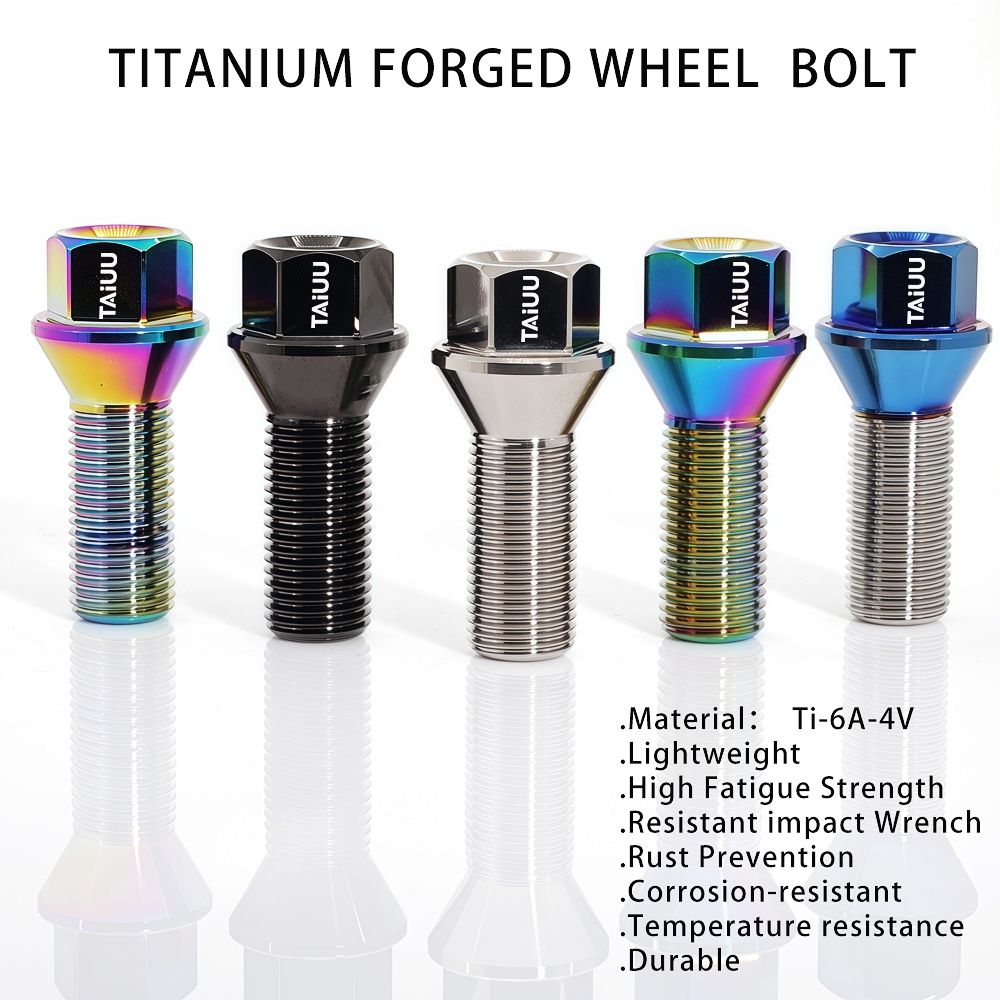 Titanium Wheel Forged Lug Bolt M14X1.5 M14X1.25 M12X1.25 M12X1.5 Suit To BMW Audi Mercedes Porsche Mini Volkswagen Volvo