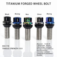 Titanium Wheel Forged Lug Bolt M14X1.5 M14X1.25 Suit To BMW Audi Mercedes Porsche Mini Volkswagen Volvo
