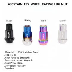 STAINLESS STEEL WHEEL FORGED RACING LUG NUT 14X1.5 12X1.5 12X1.25 SUIT TO FORD CADILLAC CHEVROLET TOYOTA HONDA MAZDA PORSCHE VOLVE VOLKSWAGEN