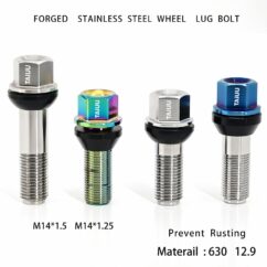 STAINLESS STEEL WHEEL FORGED LUG BOLT 14X1.5 14X1.25 SUIT TO BMW AUDI MINI MERCEDES PORSCHE VOLVE VOLKSWAGEN