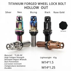 Titanium Wheel Forged Lock Lug Bolt M14X1.5 M14X1.25 Suit To BMW Audi Mercedes Porsche Mini Volkswagen Volvo