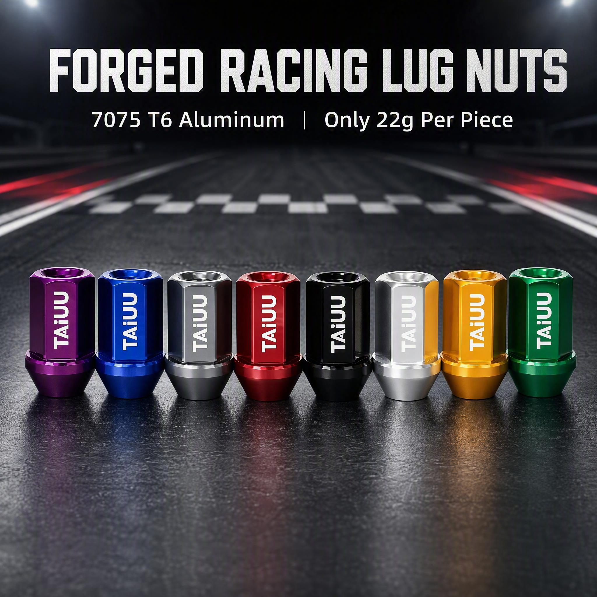 7075 Aluminium Forged Racing wheel lug nut M12X1.5 M12X1.25 M14X1.5 Suit To ACURA INFINITI HONDA LEXUS MAZDA MITSUBISHI NISSAN SUBARU SUZUKI HYUNDAI KIA BUICK CADILLAC CHEVROLET FORD LINCOLN JAGUAR