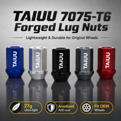 7075 Aluminium Forged  RacinTg Wheel Lug Nut M14X1.5 HEX21 Suit to TESLA    BUICK CADILLAC CHEVROLET CHRYSLER DODGE FORD  LINCOLN JAGUAR  LAND ROVER