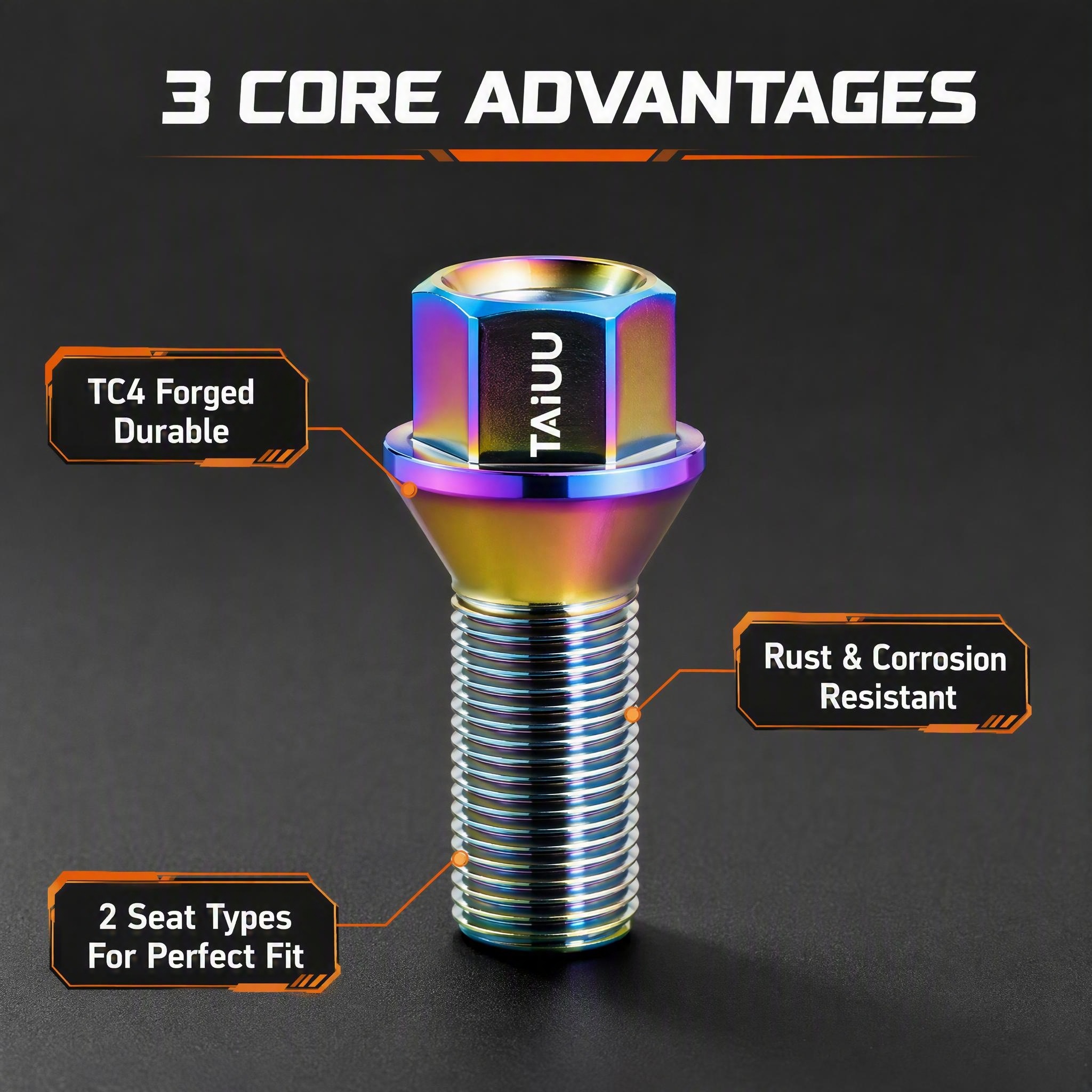 Titanium Wheel Forged Lug Bolt M14X1.5 M14X1.25 Suit To BMW Audi Mercedes Porsche Mini Volkswagen Volvo - Image 3