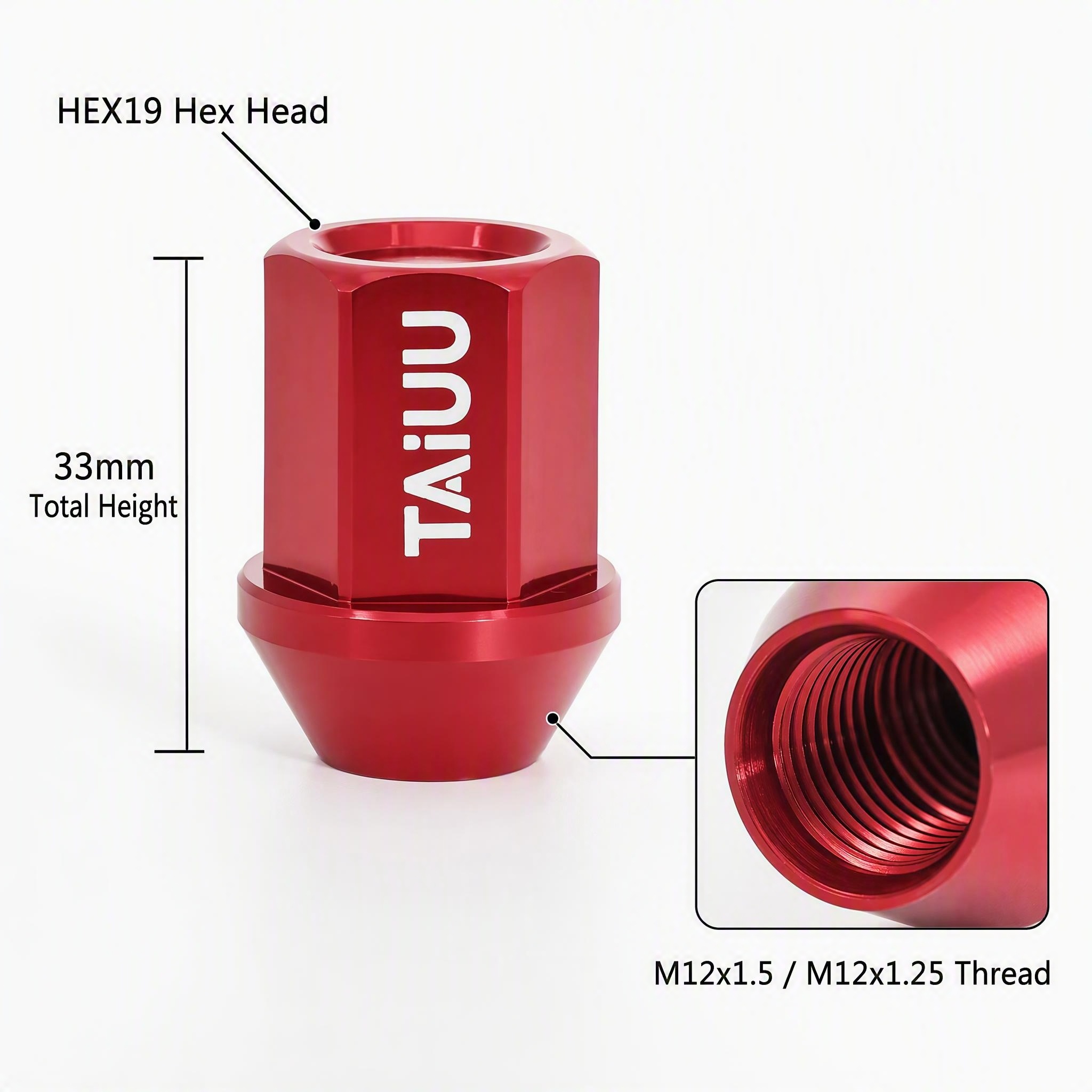 7075 Aluminium Forged Racing wheel lug nut M12X1.5 M12X1.25 M14X1.5 Suit To ACURA INFINITI HONDA LEXUS MAZDA MITSUBISHI NISSAN SUBARU SUZUKI HYUNDAI KIA BUICK CADILLAC CHEVROLET FORD LINCOLN JAGUAR - Image 4