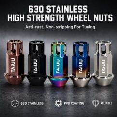 STAINLESS STEEL WHEEL FORGED RACING LUG NUT 14X1.5 12X1.5  12X1.25 SUIT TO ACURA INFINITI HONDA LEXUS MAZDA MITSUBISHI NISSAN SUBARU SUZUKI HYUNDAI KIA BUICK CADILLAC CHEROLET CHRYSLER DODGE FORD GMC HUMMER LINCOLN JAGUAR  LAND ROVER
