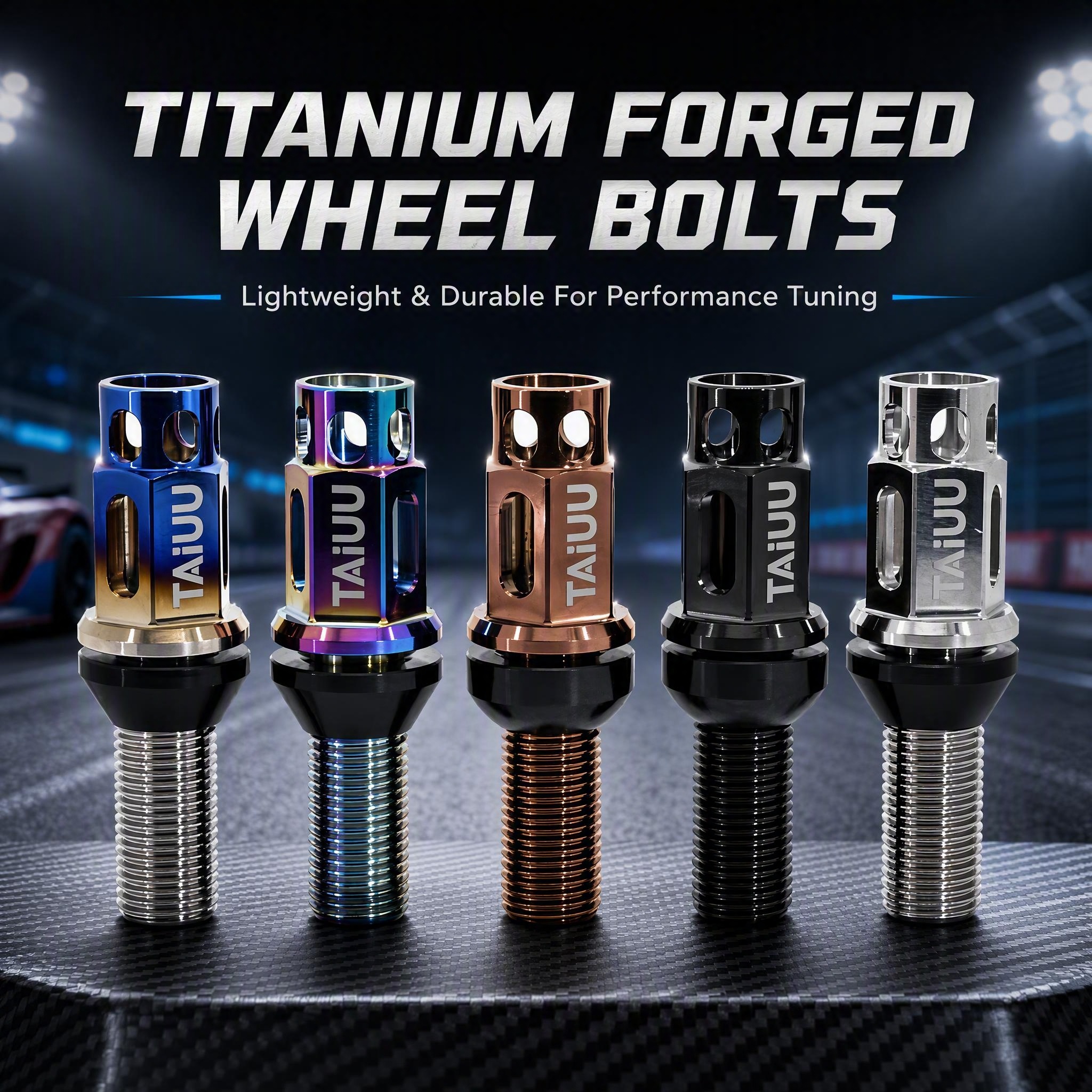 TAIUU TITANIUM FORGED RACING WHEEL LUG BOLT Suit To AUDI BMW MERCDES BENZ MASERLATI MINI PORSCHE VOLKSWAGEN VOLVO