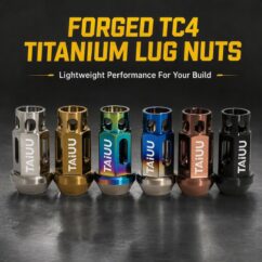 TAIUU TITANIUM FORGED WHEEL LUG NUT OF LIGHTWEIGHT 12X1.5 12X1.25 14X1.5 SUIT TO ACURA INFINITI HONDA LEXUS MAZDA MITSUBISHI NISSAN SUBARU SUZUKI HYUNDAI KIA BUICK CADILLAC CHEROLET CHRYSLER DODGE FORD GMC HUMMER LINCOLN JAGUAR LAND ROVER